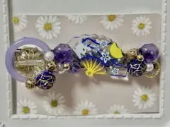 ハンドメイド ヘアクリップ 扇子デザイン