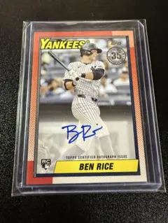 BEN RICE Yankees auto topps rookie