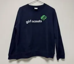 ネイビー 紺　ロゴスウェット　長袖トレーナー　古着M