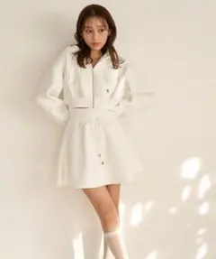 SNIDEL スナイデル スウェットミニセットアップ ホワイト