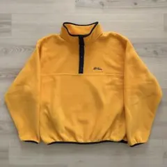極美品 80s USA製 L.L.Bean スナップT フリース イエロー XL