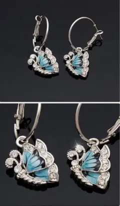 蝶々デザイン ピアス　予備リング付き✨