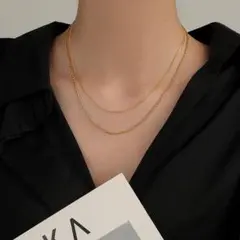 SALE ネックレス 二連 ボールチェーンネックレス 新品 ゴールド