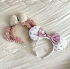 【2点セット】シェリーメイ ミニー カチューシャ ピンク ディズニー リボン