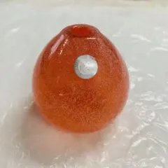 琉球ガラス村　花瓶　赤　気泡