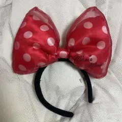 ミニーマウス 赤い水玉リボン カチューシャ