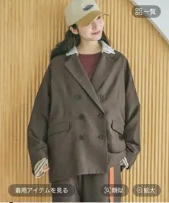 2way襟レースビッグジャケット　niko and ブラウン