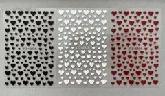 【まとめ割引あり♡】ネイルシール　ステッカー　3枚　ハート　黒白赤