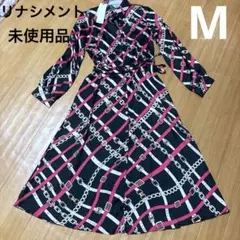 リナシメントのチェーン柄ロングシャツワンピース未使用品M。