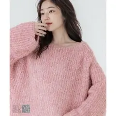 coca コカ ブークレヤーンニット ピンク ボートネック ゆったり 匿名配送