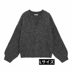 ジーユー GU メランジキーネックセーター チャコールグレー