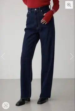 AZUL DENIM ハイウエストワイドデニム One Wash