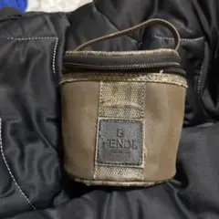 Fendi ロゴプリント ポーチ ブラウン Fendi ロゴプリント ポーチ ブラウン Fendi Brown Suede FF