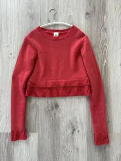 6 ROKU 赤のクロップドニット