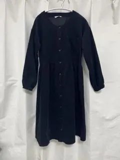 ehka sopo コーデュロイ ワンピース 黒　ブラック