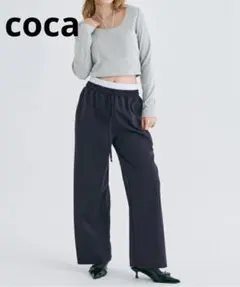 coca コカ レイヤード ストライプ パンツ Lサイズ