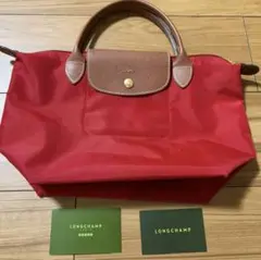 LONGCHAMPトートバッグ レッド プリアージュSトップハンドルロンシャン赤のサムネイル