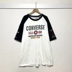 CONVERSE ラグラン Tシャツ 英字ロゴ 両面プリント オーバーサイズ