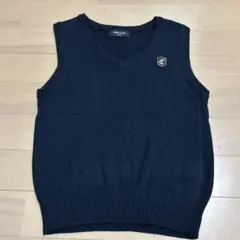 COMME CA ISM ネイビー Vネックニットベスト　130