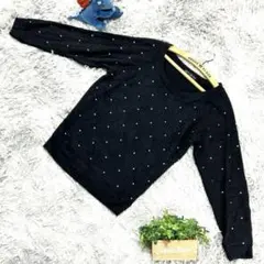 訳アリ CECIL McBEE ニット M ブラック ビーズ