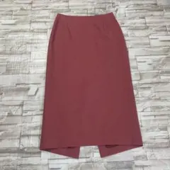 【良品】ルシェルブルー★リラックスペンシルスカート　ミディ丈　Iライン　ピンク