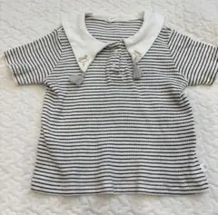 コトリ　半袖　Tシャツ　襟付き　木馬　80