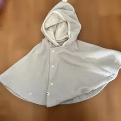 ベビー ポンチョ マント グレー