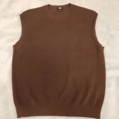 ブラウン ニットベスト ノースリーブ