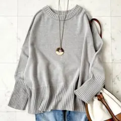 極美品♪スピックアンドスパン　コットン混　日本製　ニット　ホールガーメント　F