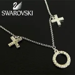 SWAROVSKI スワロフスキー ネックレス クロス サークル クリスタル