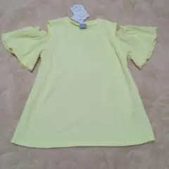☆新品☆フリルスリーブ イエロー Tシャツ☆120