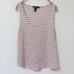 FOREVER 21 【S】ピンクストライプ タンクトップ