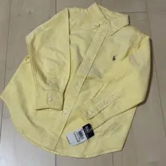 新品タグ付き Ralph Lauren 長袖シャツ3/3T 100cm イエロー