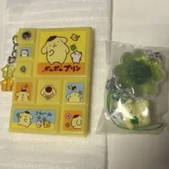 ポムポムプリン　平成女児　タイルシール風ミニミラー　クローバー