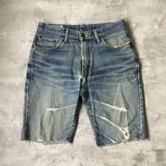 EDWIN エドウィン 403 ハーフパンツ　カットオフ　デニム　ダメージデニム