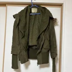 オリーブグリーン モッズコート フード付き