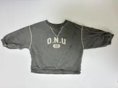 onu 韓国子供服 グレー ロゴ入り トレーナー