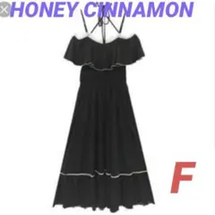 ☆Honey Cinnamon クロスストラップフリルワンピ☆F ブラックのサムネイル