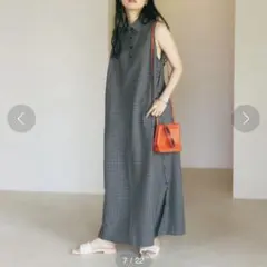 FREAK'S STORE VINTAGEチェックノースリーブワンピース　黒