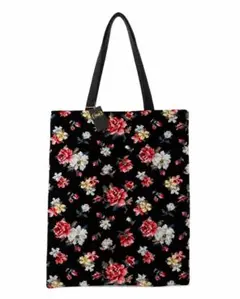 新品未使用 FEILER 花柄トートバッグ 黒 タグ付のサムネイル