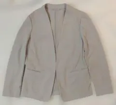 COMME CA ISM 鹿の子ノーカラージャケットSサイズ