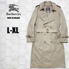 デッドストック 90s 英国製 バーバリー コットンギャバ トレンチコート XL
