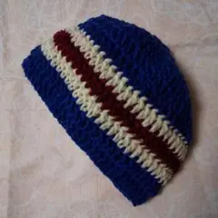 ボーダーデザイン ニットキャップ