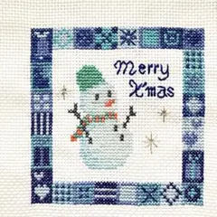 ハンドメイド クロスステッチ完成品 刺繍作品 クリスマス雑貨