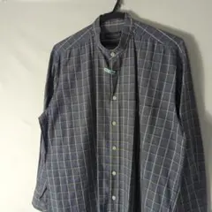 オースチンリード　メンズ　バンドカラーシャツ　Ｌ　チェック　長袖　ボタン