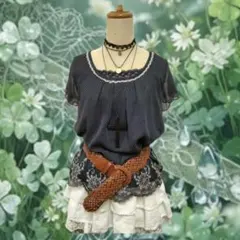 00s coquetteフェアリーコア 森ガール トップス フリル リボン - メルカリ