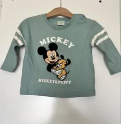 Disney ミッキー＆パピー 長袖カットソー80cm