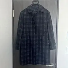 mfエディトリアル　ネイビーチェック　チェスターコート