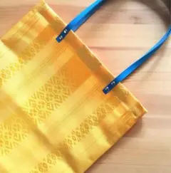 手作り　博多献上夏帯バッグ　黄色　匿名発送