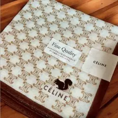 新品　希少　セリーヌ　タオルケット　マカダム　cc総柄　日本製　西川　アイボリー CELINE セリーヌバスタオル マカダム柄 63x 125センチ 西川産業